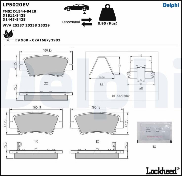 Delphi LP5020EV - Set placute frana,frana disc parts5.com