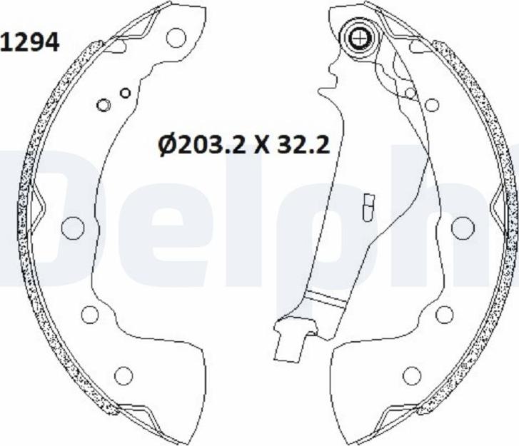 Delphi LS2181 - Juego de zapatas de frenos parts5.com