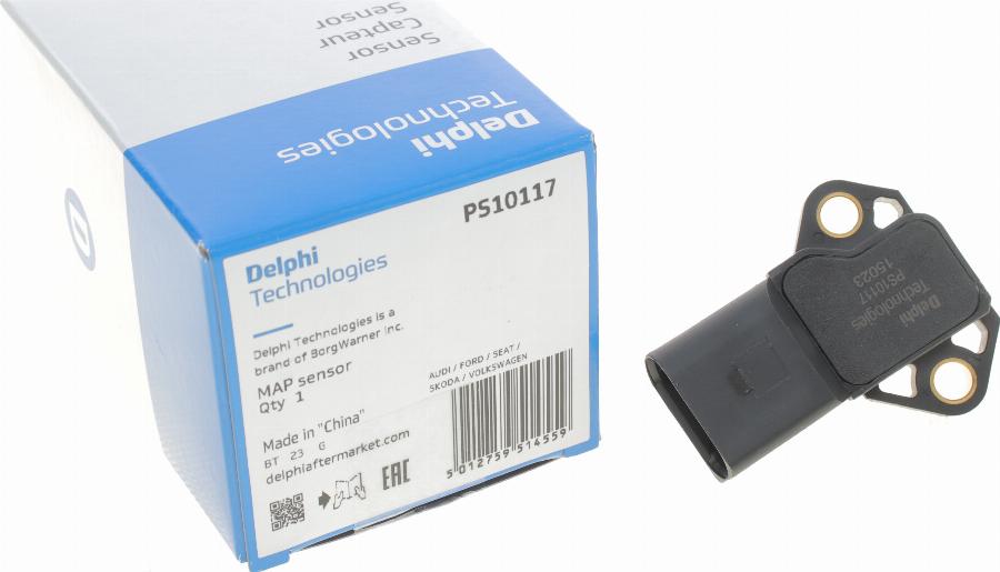 Delphi PS10117 - Sensor de presión de aire, adaptación a la altura parts5.com