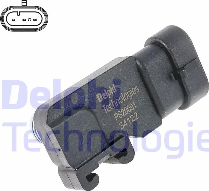 Delphi PS20091-12B1 - Andur,õhuvõtu rõhk parts5.com