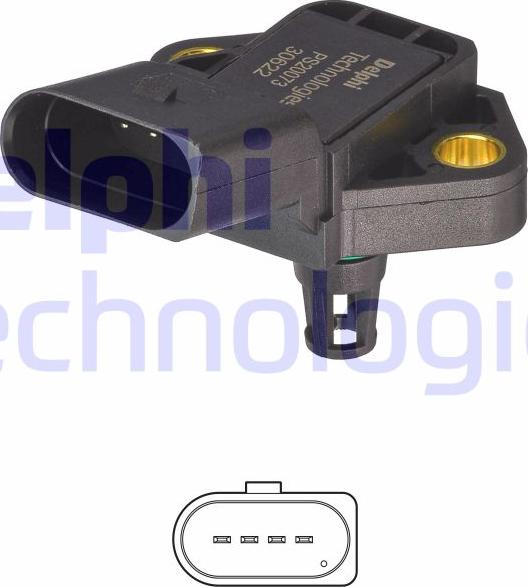 Delphi PS20073-12B1 - Senzor, presiune galerie admisie parts5.com