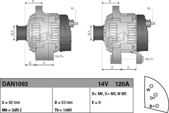 Denso DAN1092 - Alternator parts5.com