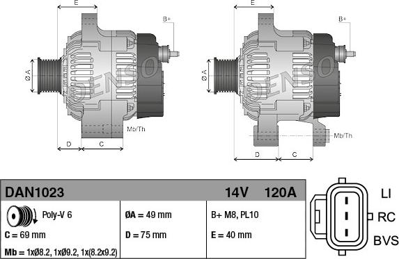 Denso DAN1023 - Alternator parts5.com