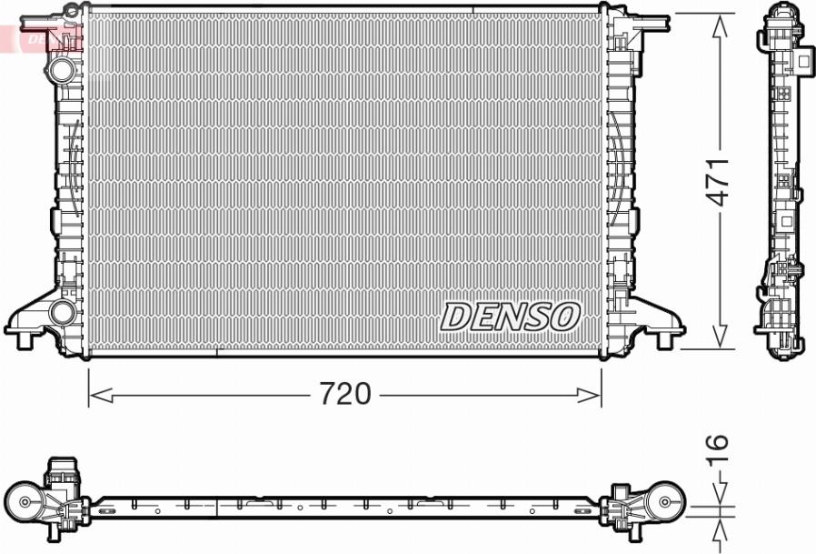 Denso DRM02049 - Radiador, refrigeración del motor parts5.com