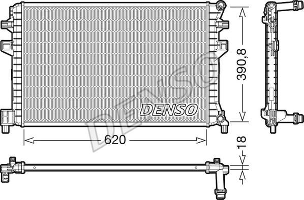 Denso DRM02018 - Radiador, refrigeración del motor parts5.com