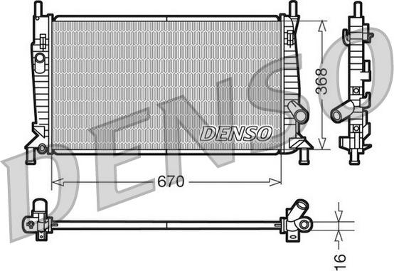 Denso DRM10075 - Radiator, racire motor parts5.com