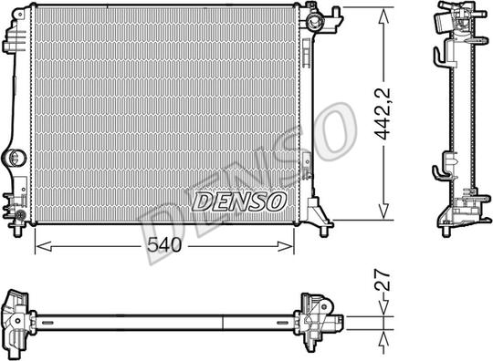 Denso DRM23115 - Радиатор, охлаждение двигателя parts5.com