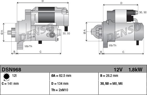 Denso DSN968 - Käynnistinmoottori parts5.com