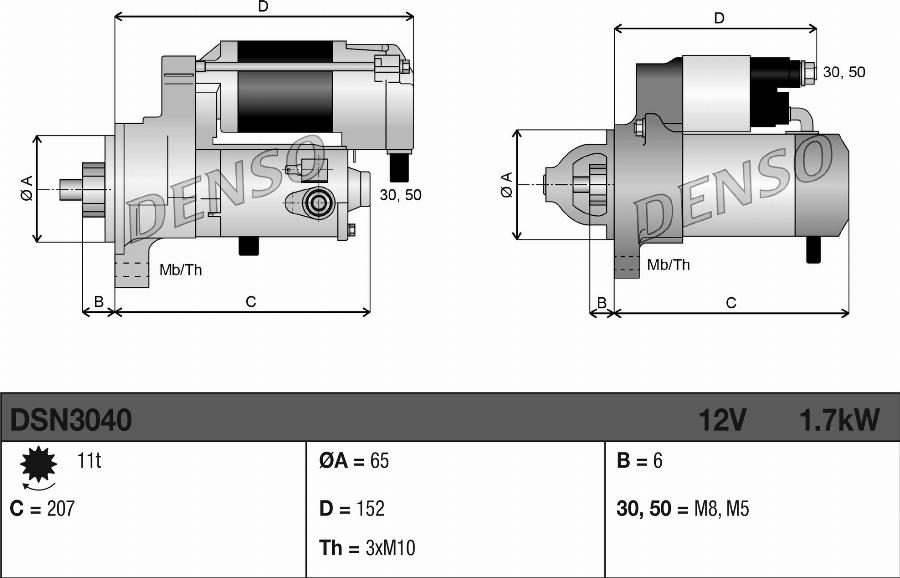 Denso DSN3040 - Käynnistinmoottori parts5.com