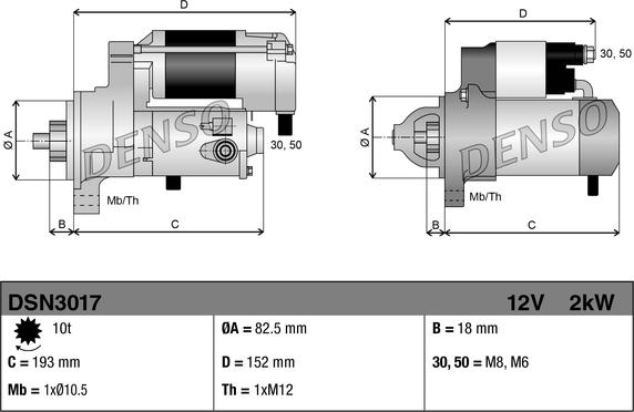 Denso DSN3017 - Rozrusznik parts5.com