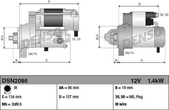 Denso DSN2086 - Marş motoru parts5.com