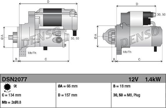 Denso DSN2077 - Marş motoru parts5.com