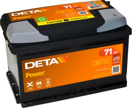 DETA DB712 - Стартерная аккумуляторная батарея, АКБ parts5.com