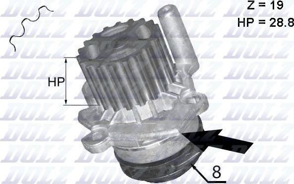 DOLZ A224 - Wasserpumpe parts5.com