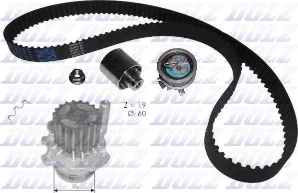 DOLZ KD054 - Water Pump & Timing Belt Set parts5.com