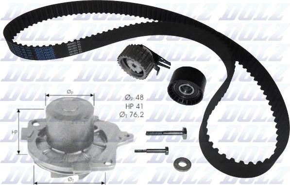 DOLZ KD032 - Vesipumppu + jakohihnasarja parts5.com