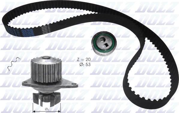 DOLZ KD026 - Water Pump & Timing Belt Set parts5.com