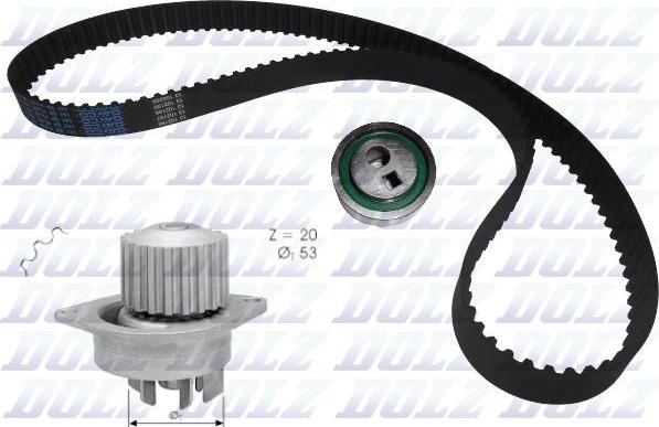 DOLZ KD028 - Su pompası + Triger kayışı seti parts5.com