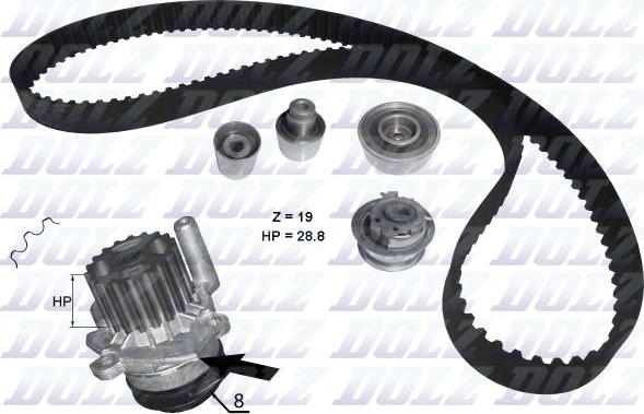 DOLZ KD100 - Vesipumppu + jakohihnasarja parts5.com