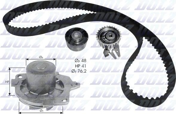 DOLZ KD114 - Set pompa apa + curea dintata parts5.com