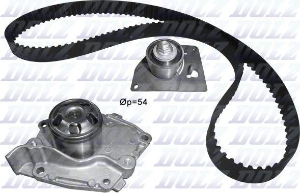 DOLZ KD128 - Pompa wodna + zestaw paska rozrządu parts5.com