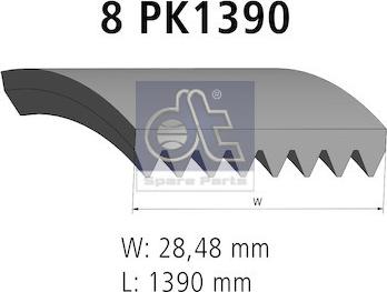 DT Spare Parts 4.80752 - Curea transmisie cu caneluri parts5.com