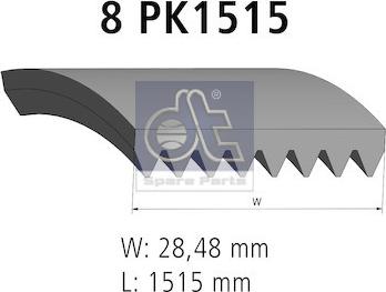 DT Spare Parts 6.31520 - Curea transmisie cu caneluri parts5.com