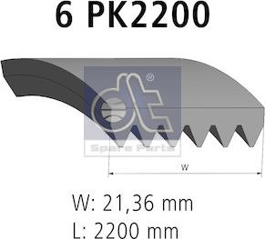 DT Spare Parts 3.34345 - Pasek klinowy wielorowkowy parts5.com