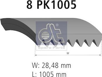 DT Spare Parts 2.15360 - Correa trapecial poli V parts5.com