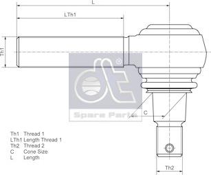 DT Spare Parts 2.32108 - Bilya kafası, vites çubukları parts5.com