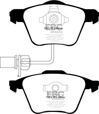 EBC Brakes DP1495 - Тормозные колодки, дисковые, комплект parts5.com