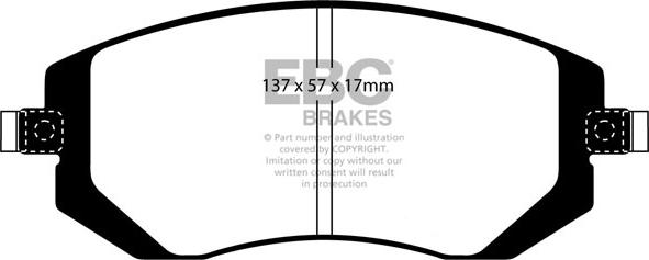 EBC Brakes DP1661 - Juego de pastillas de freno parts5.com