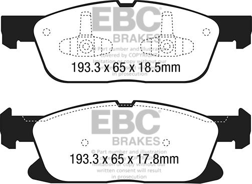 EBC Brakes DP23046 - Brake Pad Set, disc brake parts5.com