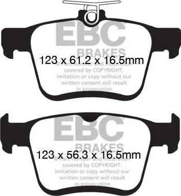 EBC Brakes DP42153R - Σετ τακάκια, δισκόφρενα parts5.com