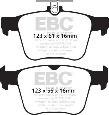 EBC Brakes DP42173R - Juego de pastillas de freno parts5.com