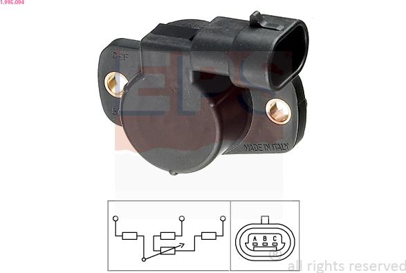 EPS 1.995.094 - Sensor, Drosselklappenstellung parts5.com