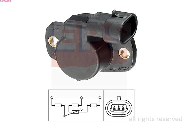 EPS 1.995.093 - Sensor, throttle position parts5.com