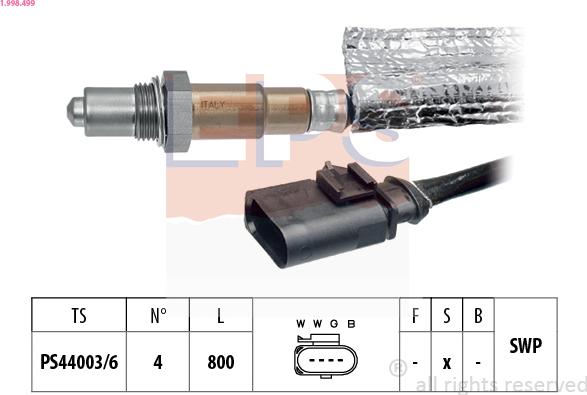 EPS 1.998.499 - Ламбда-сонда parts5.com