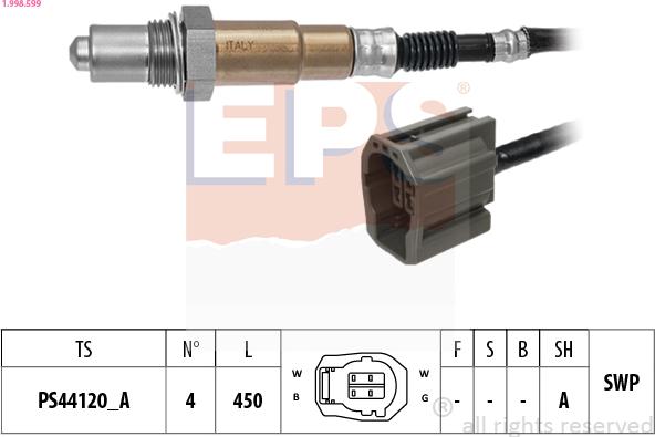 EPS 1.998.599 - Lambdasonde parts5.com