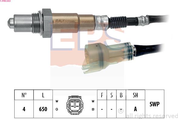 EPS 1.998.563 - Ламбда-сонда parts5.com