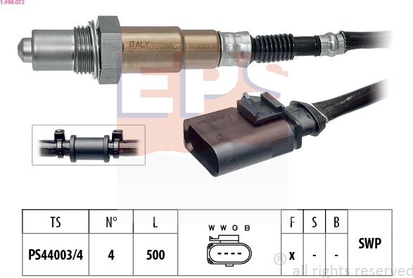 EPS 1.998.072 - Lambda sonda parts5.com