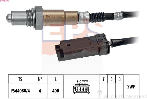 EPS 1.998.196 - Sonde lambda parts5.com