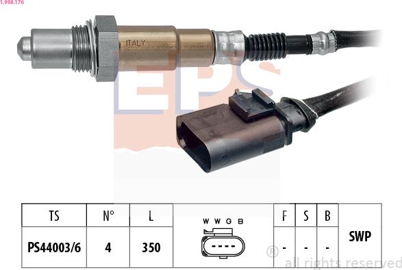 EPS 1.998.176 - Sonda Lambda parts5.com