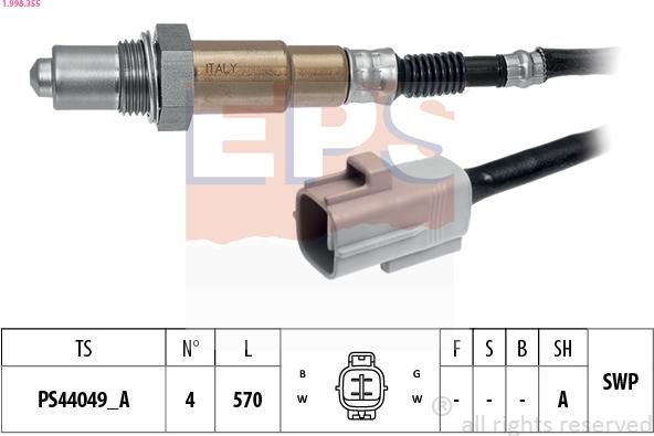 EPS 1.998.355 - Lamda-sonda parts5.com