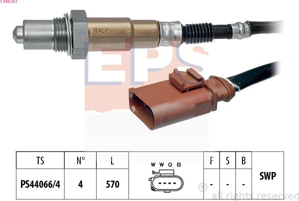 EPS 1.998.351 - Lambda sonda parts5.com