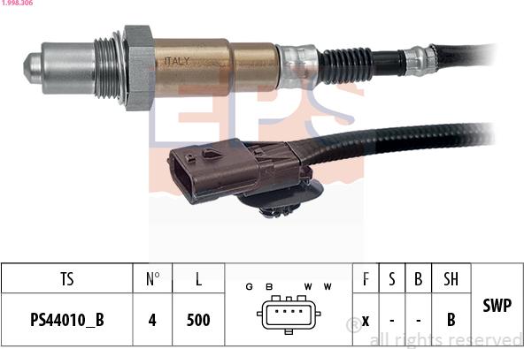 EPS 1.998.306 - Lambda andur parts5.com