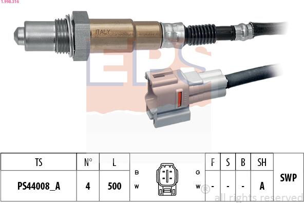 EPS 1.998.316 - Ламбда-сонда parts5.com