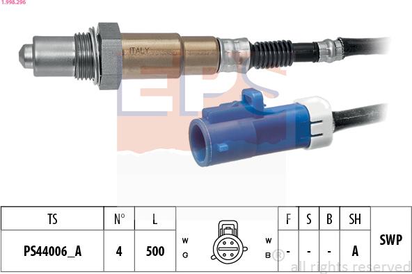 EPS 1.998.296 - Sonda Lambda parts5.com