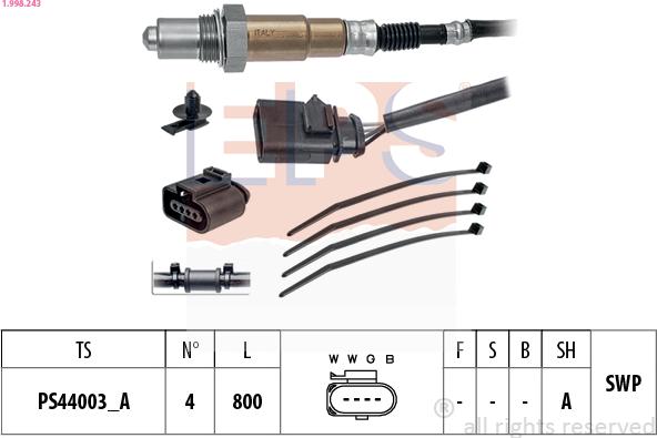 EPS 1.998.243 - Sonda Lambda parts5.com