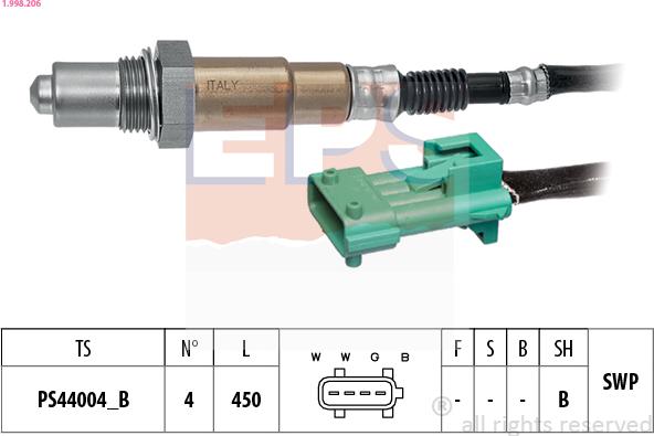 EPS 1.998.206 - Lambda sonda parts5.com